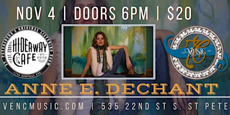Hideaway Cafe & Seven C Music present Anne E DeChant Live in Concert