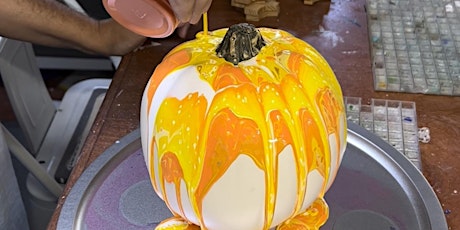 Paint Pour Pumpkin