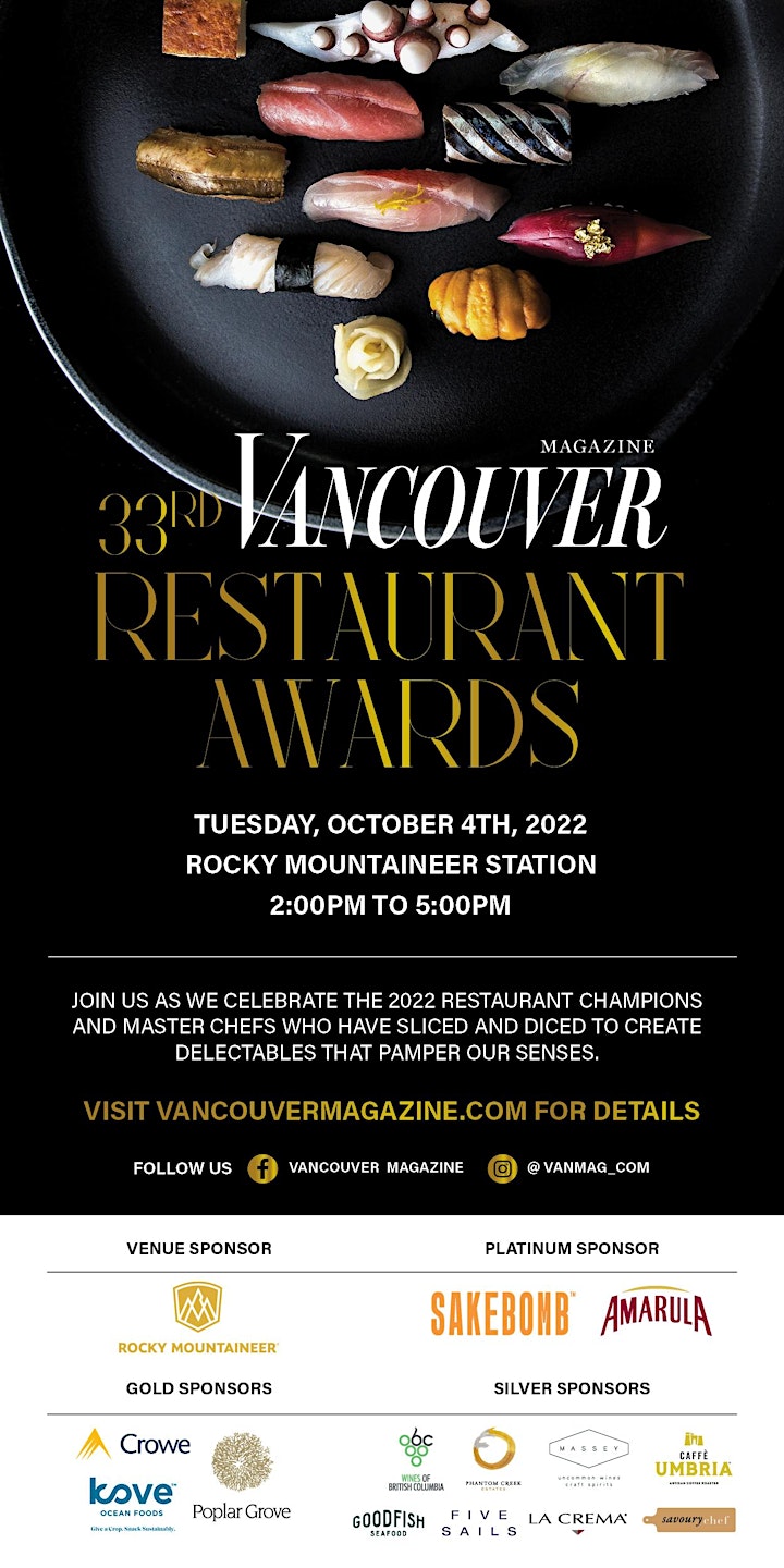 Vancouver Magazine 2022 Restaurant Awards image
