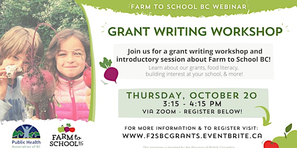 Farm to School BC Grant Writing Workshop