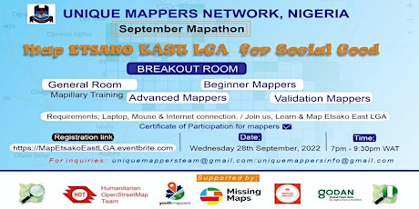 Map Nigeria September Mapathon: Let's Map Etsako East LGA for Social Good !