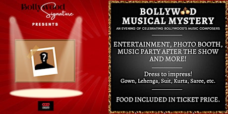 Bollywood Musical Mystery: Thursday Event (Early Bird Adult Admission)