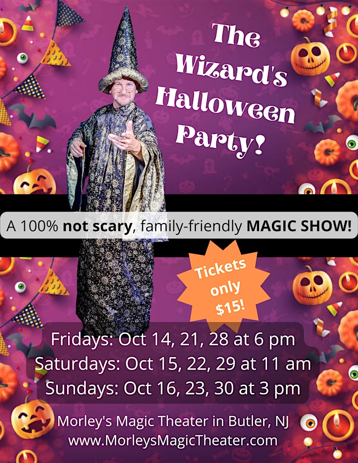 The Wizard's Halloween Party: a family-friendly magic show image