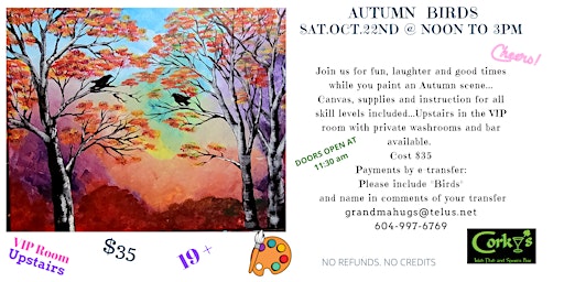 Autumn Birds Acrylic Paint Event