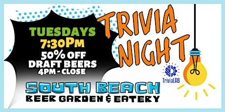 Trivia Tuesdays @ South Beach Brewing's Beer Garden & Eatery!
