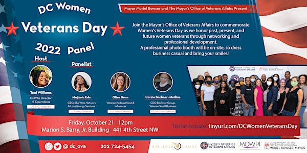 DC Women Veteran's Day Panel : "Use Your Voice"
