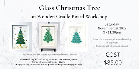 Glass Christmas Tree on Wooden Cradle Board Workshop