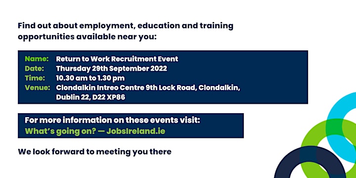 Return to Work Recruitment Event - Clondalkin image