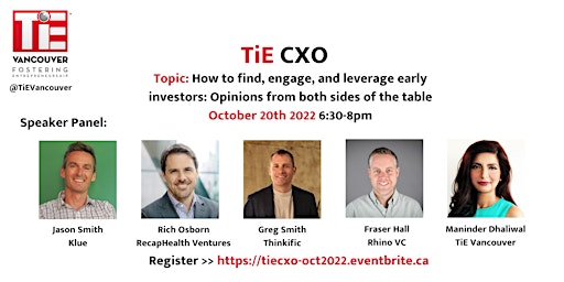TiE CXO - How to find, engage, and leverage early investors