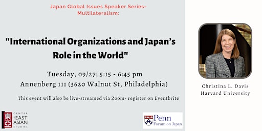"International Organizations and Japan’s Role in the World" with Dr. Davis
