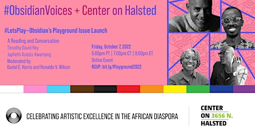 #ObsidianVoices & Center on Halsted October 7