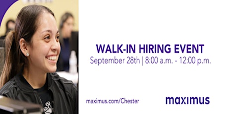 Maximus Walk-in Onsite Hiring Event for Chester, VA