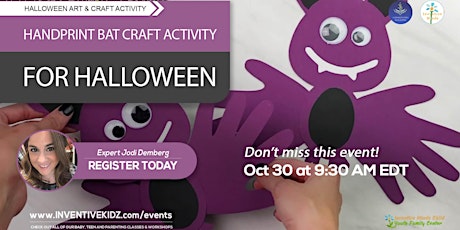 Handprint Bat Craft Activity For Halloween