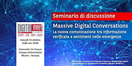 Immagine principale di Massive Digital Conversations – La nuova comunicazione tra informazione verificata e sentiment nelle emergenze 