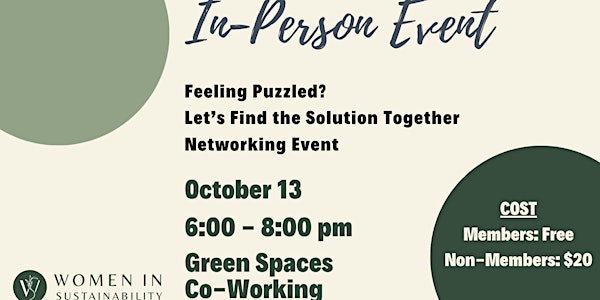 Feeling Puzzled? Let’s Find the Solution Together Networking Event