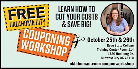 FREE Extreme Couponing Workshop - Oklahoma City - October 25th ~ 1, 4 or 7pm primary image
