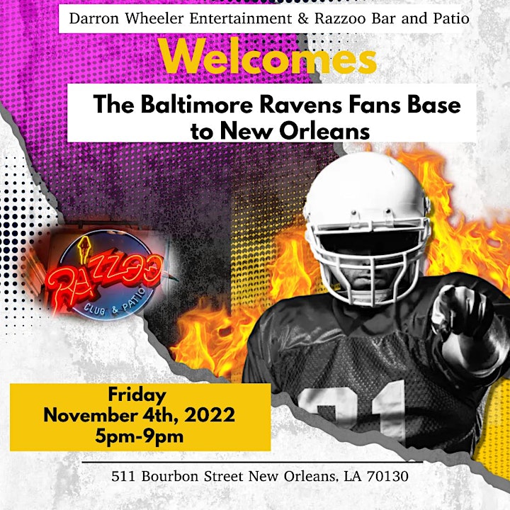 Welcome To New Orleans Happy Hour Ravens / Saints Weekend image