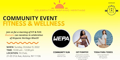 Celebrating Hispanic Heritage: Community Fitness & Wellness Event