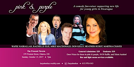The PINK & PURPLE - A Comedy FUN-Raiser supporting new life for girls in Nicaragua primary image