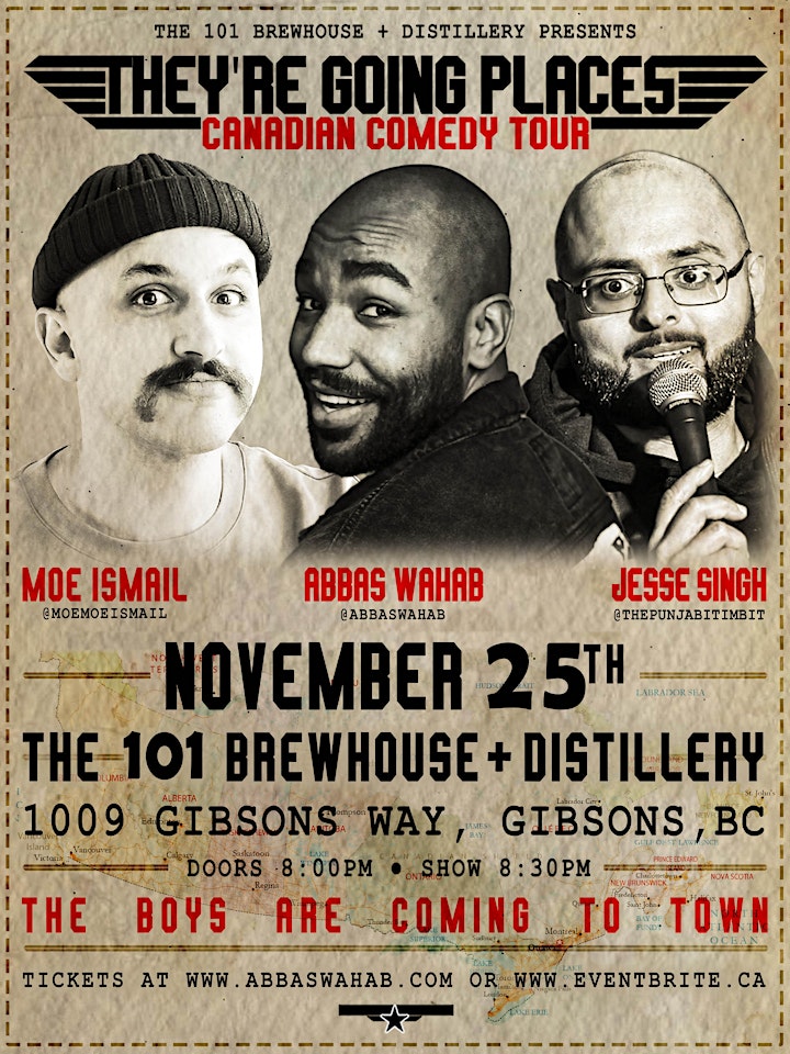 They're Going Places - Canadian Comedy Tour LIVE at The 101 Brewhouse! image