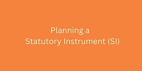 Planning  a Statutory Instrument (SI)
