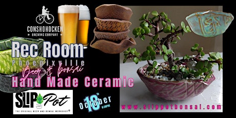 Hand Made Ceramic: Bonsai in ONE-OF-A-KIND pots at Rec Room