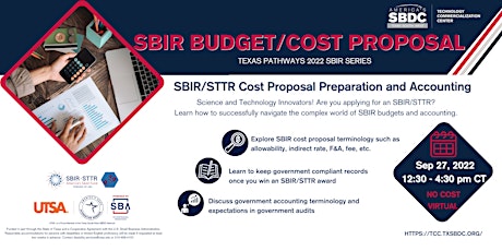 SBIR Budget/Cost Proposal : Texas 2022 SBIR Series
