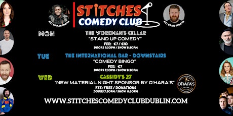Stitches Free Comedy at Cassidy's "WoW Wednesday" sponsored by O'Haras