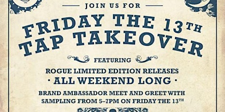 Rogue Brewery Tap Takeover Friday 13th primary image
