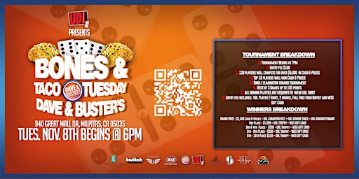 UDL presents "Bones and Taco Tuesday at Dave & Buster's"