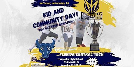 Battle for Central Florida:  Bonneville Football vs Florida Central Tech