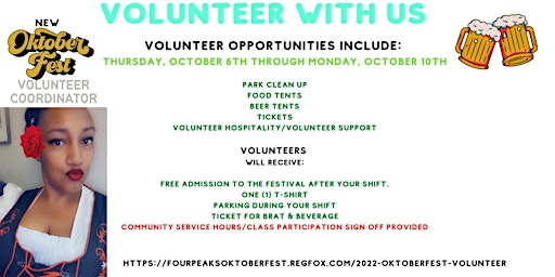 Volunteer for Oktoberfest at Tempe Town Lake Oct 7 8 9
