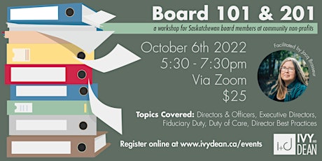 Board 101 & 201 for Saskatchewan board members at community non-profits
