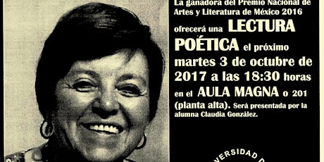 Recital poético de Elsa Cross, Premio Nacional de Artes y Literatura Méjico
