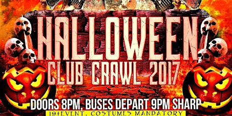 Halloween Club Crawl 2017 TorontoHalloween Events primary image