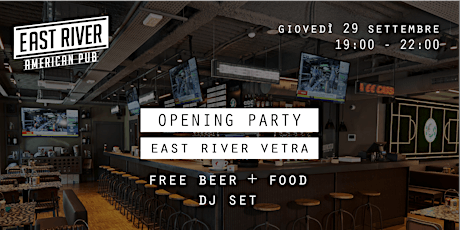 Immagine principale di OPENING PARTY @East River American Pub Vetra | Food, Drink & Music! 