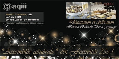 AGA AQIII + Festivités 25e - Huîtres & Bulles