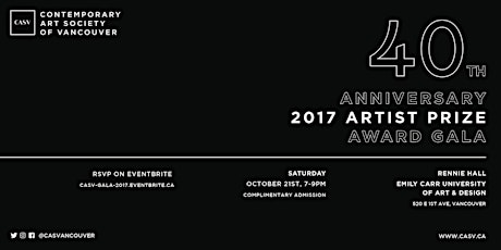 40th Year Anniversary & Artist Prize Award Gala primary image