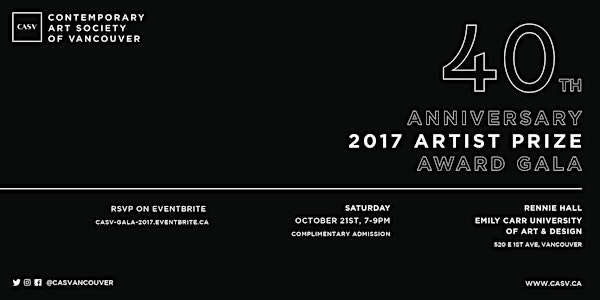 40th Year Anniversary & Artist Prize Award Gala