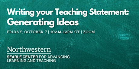Writing Your Teaching Statement: Generating Ideas