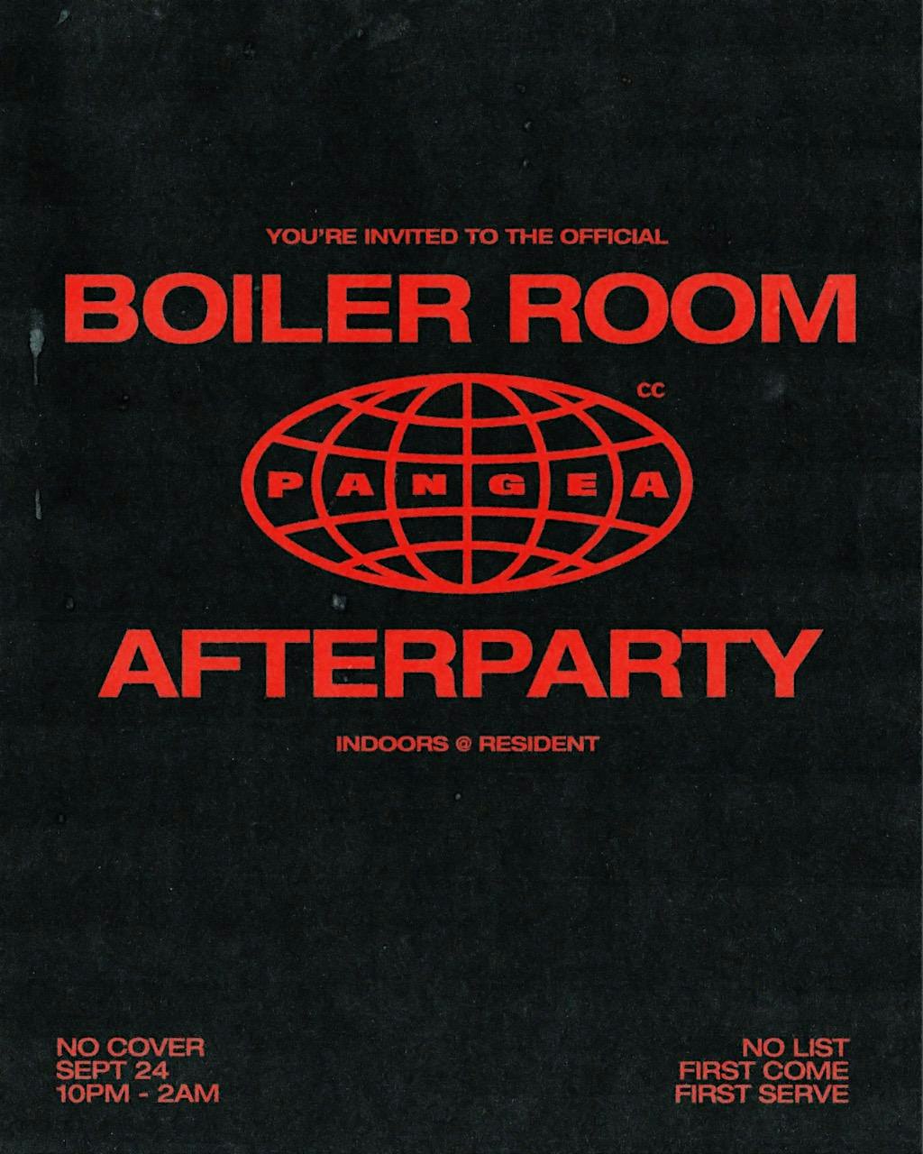 Pangea Sound x Boiler Room After Party