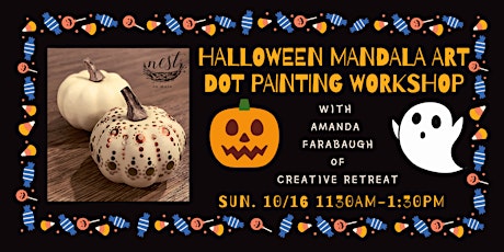 Halloween Mandala Art Dot Painting Workshop with Amanda
