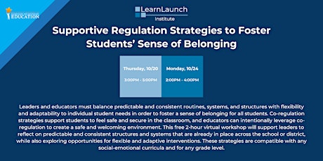 Supportive Regulation Strategies to Foster Students' Sense of Belonging