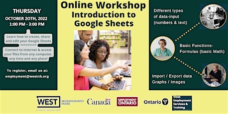 Intro to Google Sheets - online Workshop. Prepare for the digital world.