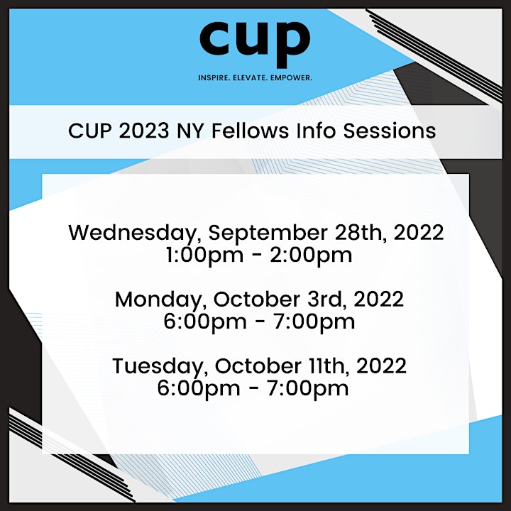 CUP 2023 NY Fellows Info Sessions image
