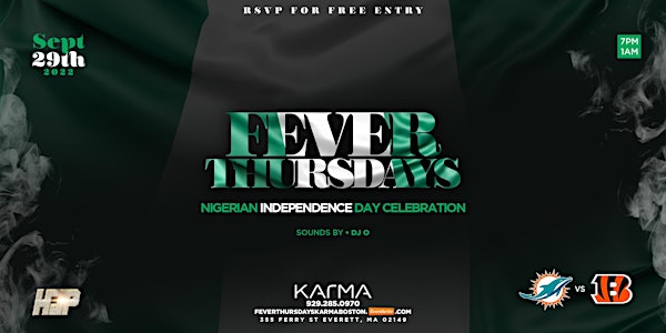 Everyone FREE before 930pm with RSVP Fever Thursdays