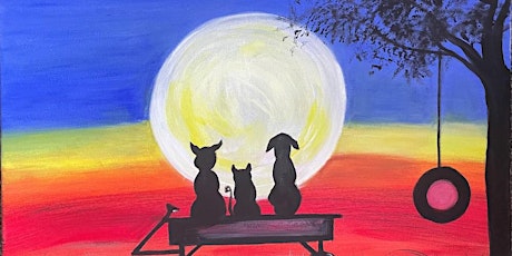 Re-create this adorable pet lovers painting while sipping local wines