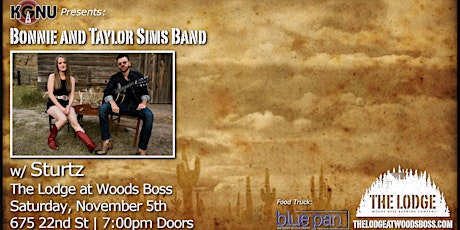 KGNU Presents: Bonnie and Taylor Sims Band w/ Sturtz in The Lodge