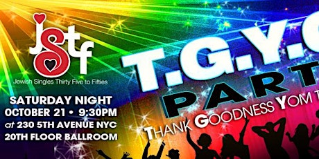 T.G.Y.O. 2017 (Thank Goodness Yomtov is Over) Party