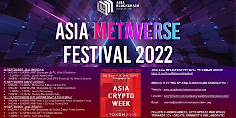 ASIA METAVERSE FESTIVAL 2022 (Part Of Asia Crypto Week By Token 2049)